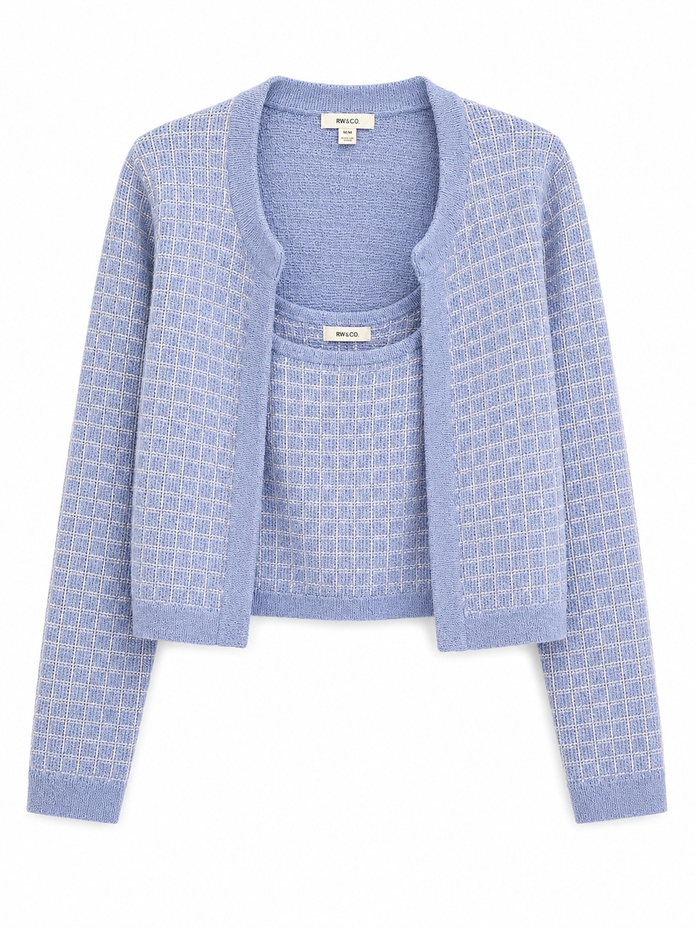RW&CO. Light Blue Knit Cardigan and Matching Tank Size XXL